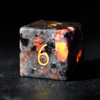 Unique Flame Stone Dice: The color of volcanic lava DND Gemstone Dice Set
