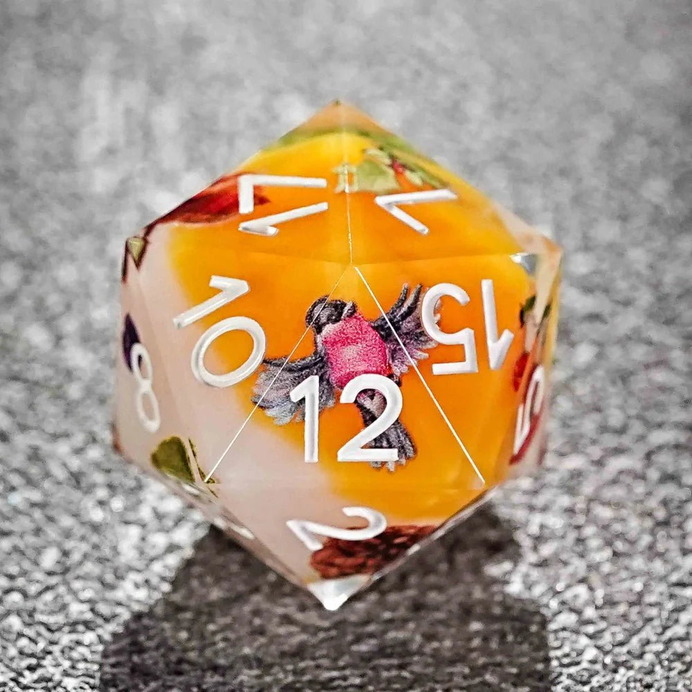 Unique forest themed polyhedron resin dice set
