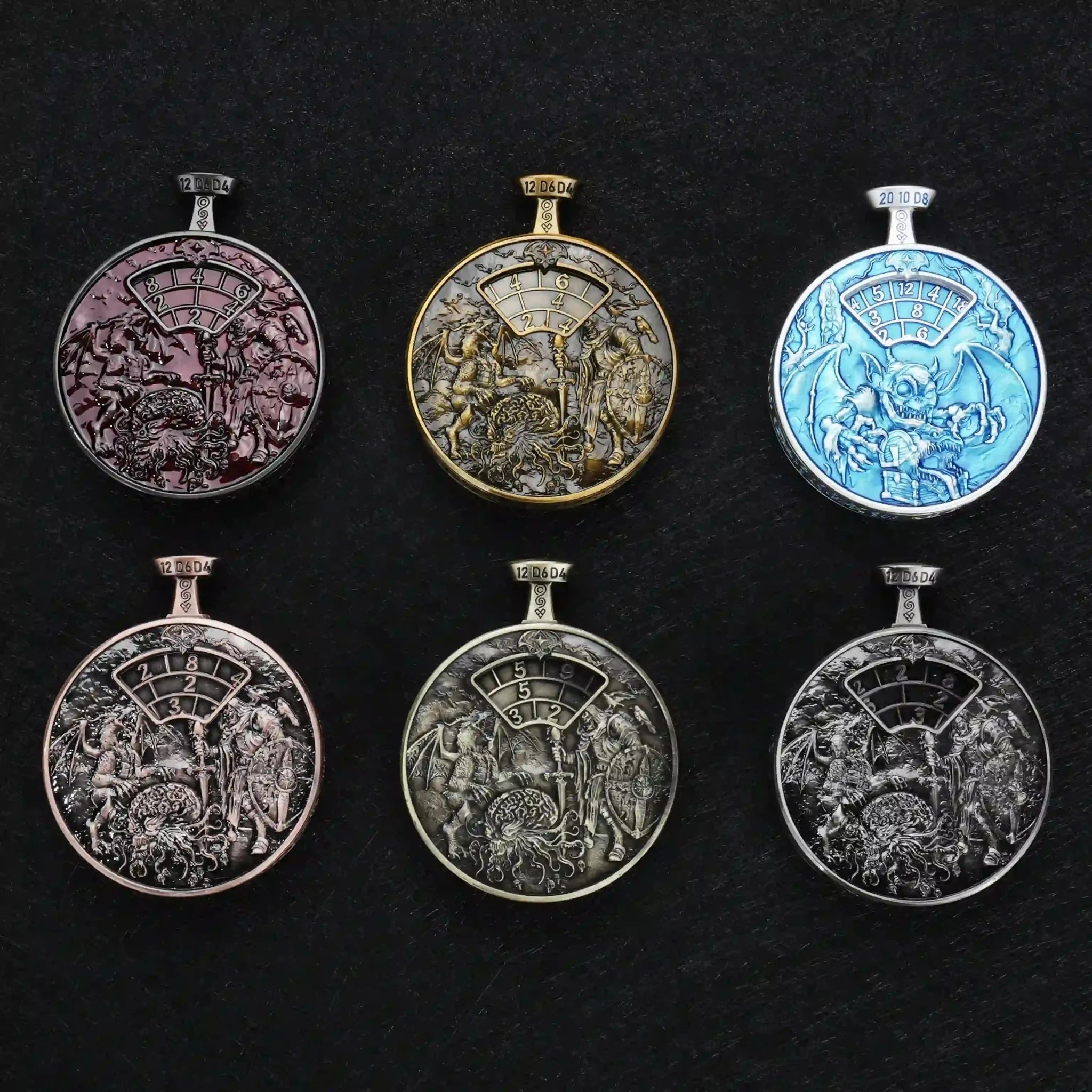 Unique Metal DND Spinning Dice Pocket Watch