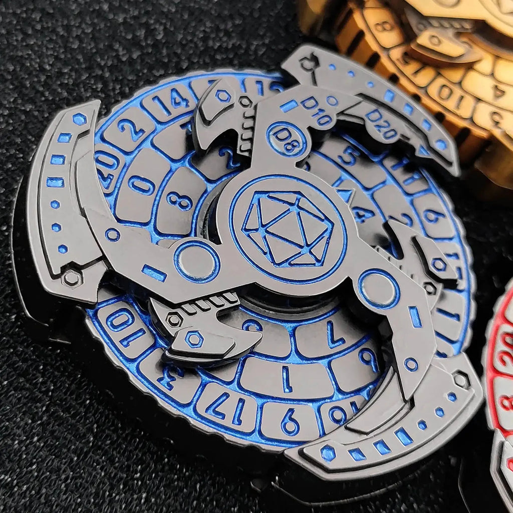 Unique Spinning Dice: 7 in 1 Spinning Gear Mechanical Knife Fidget Spinner Roulette Dice