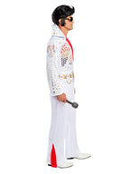 Aloha Deluxe Elvis White Jumpsuit Adult X-Large