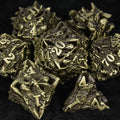 Unusual dragon head bronze hollow metal irregular dnd dice set