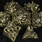 Unusual dragon head bronze hollow metal irregular dnd dice set