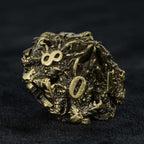 Unusual dragon head bronze hollow metal irregular dnd dice set