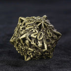Unusual dragon head bronze hollow metal irregular dnd dice set