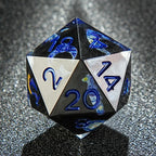 Van Gogh Dark Blue Resin DND Dice Set + Blue Font