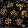 Vintage Brass Skull Metal Hollow DND Dice Set