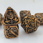 Vintage Brass Skull Metal Hollow DND Dice Set