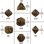 Vintage Brass Skull Metal Hollow DND Dice Set