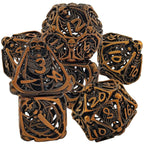 Vintage Brass Skull Metal Hollow DND Dice Set
