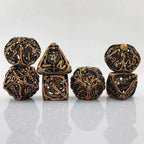 Vintage Brass Skull Metal Hollow DND Dice Set