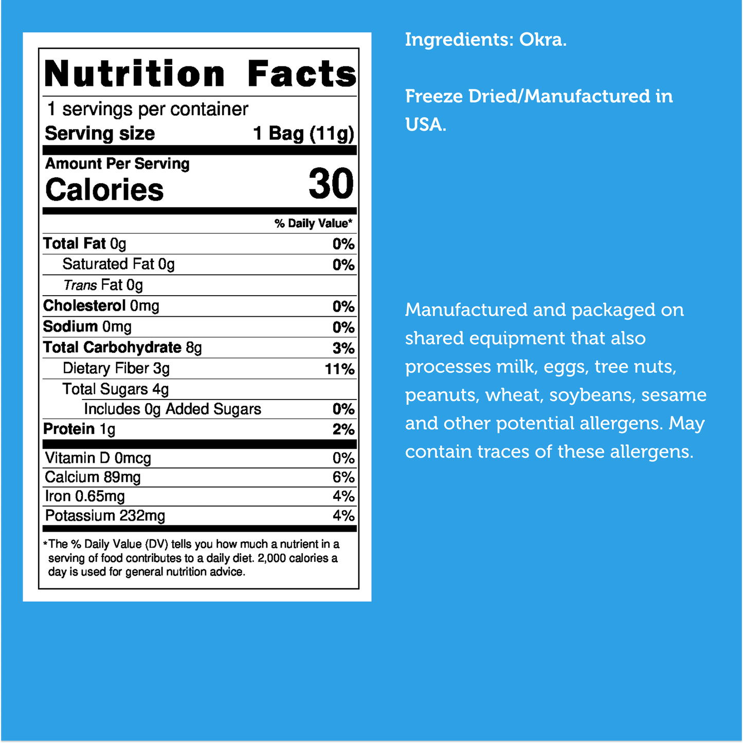 Freeze Dried Whole Okra