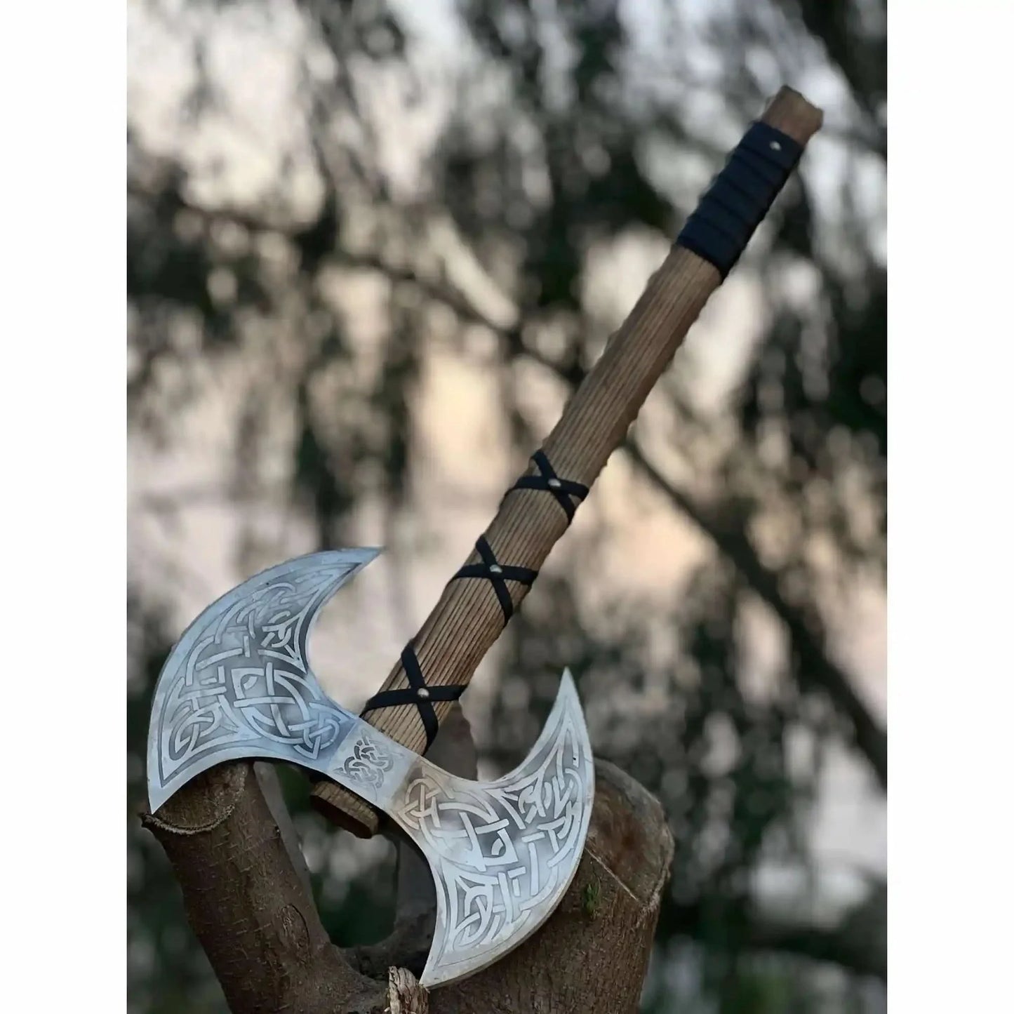 Handcrafted Double-Headed Viking Style Axe – Decorative Collector’s Piece | Two Variations | JW SteelCrafts