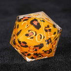 Wild Orange Panther Resin D&D Dice Set