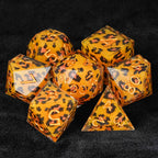 Wild Orange Panther Resin D&D Dice Set