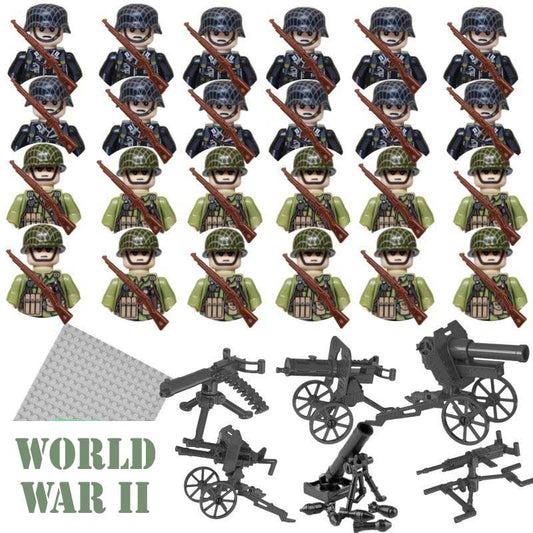 World War 2 American & German Soldiers set of 24 Lego Compatibe Minifigures