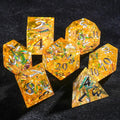 Yellow Resin Solid Sparkling Destiny Dice Set