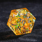 Yellow Resin Solid Sparkling Destiny Dice Set