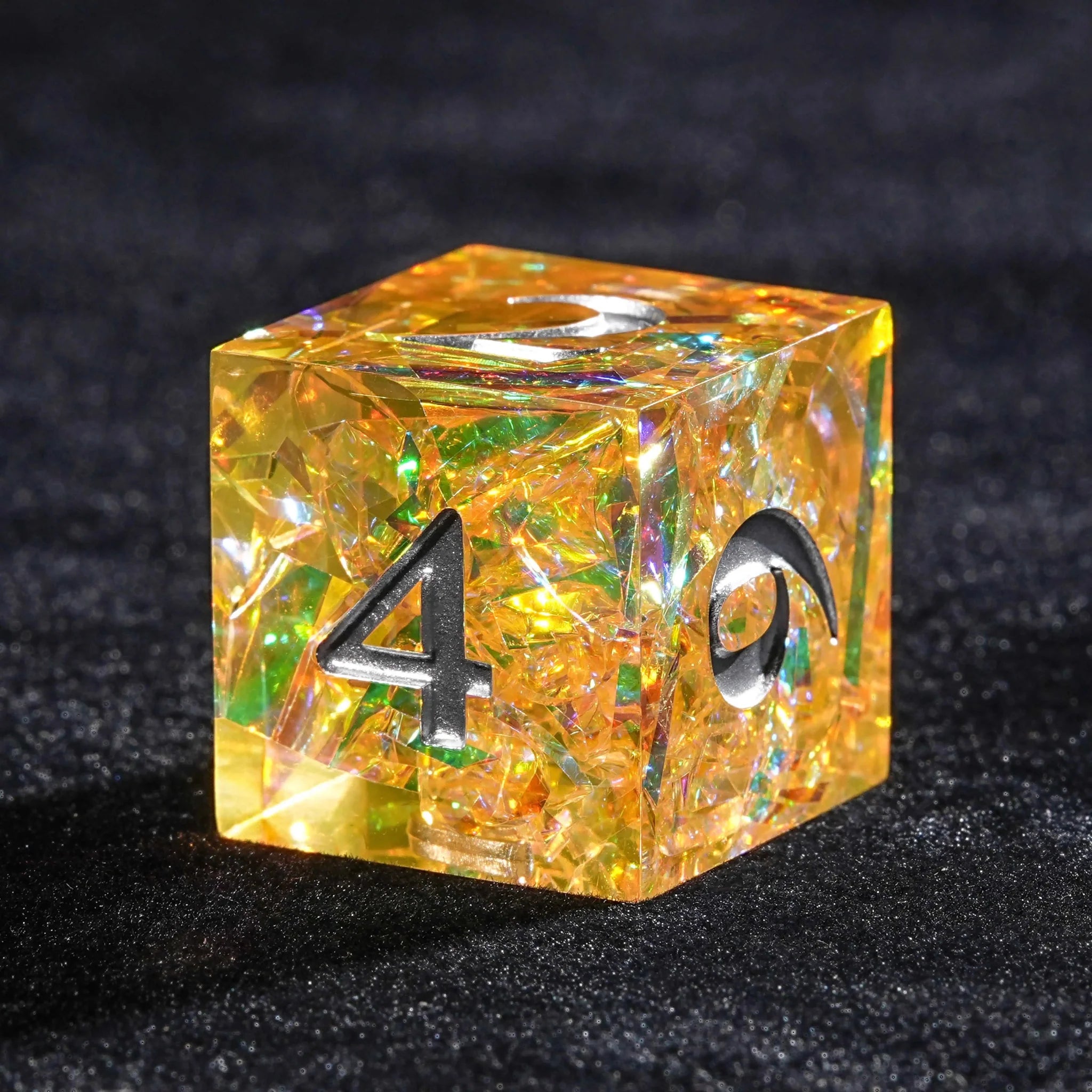 Yellow Resin Solid Sparkling Destiny Dice Set