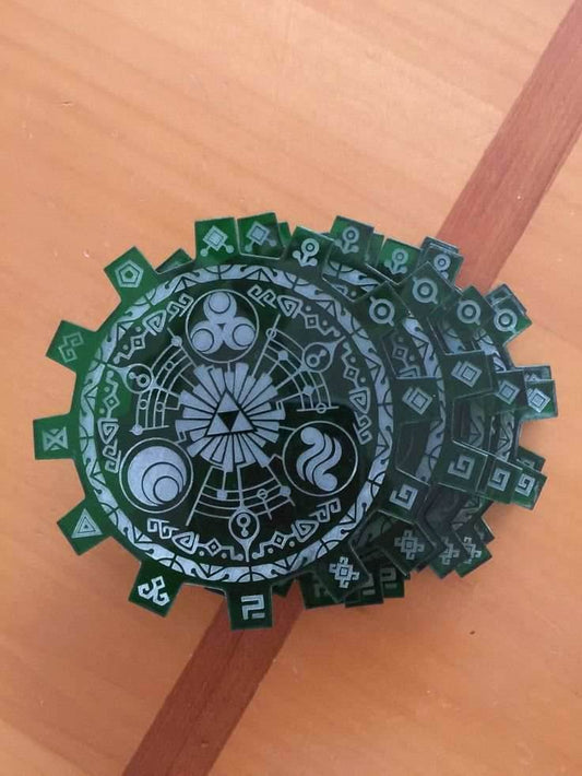 Legend of Zelda Gate of Time Green Acrylic Laser Cut Coasters Set of Six - 