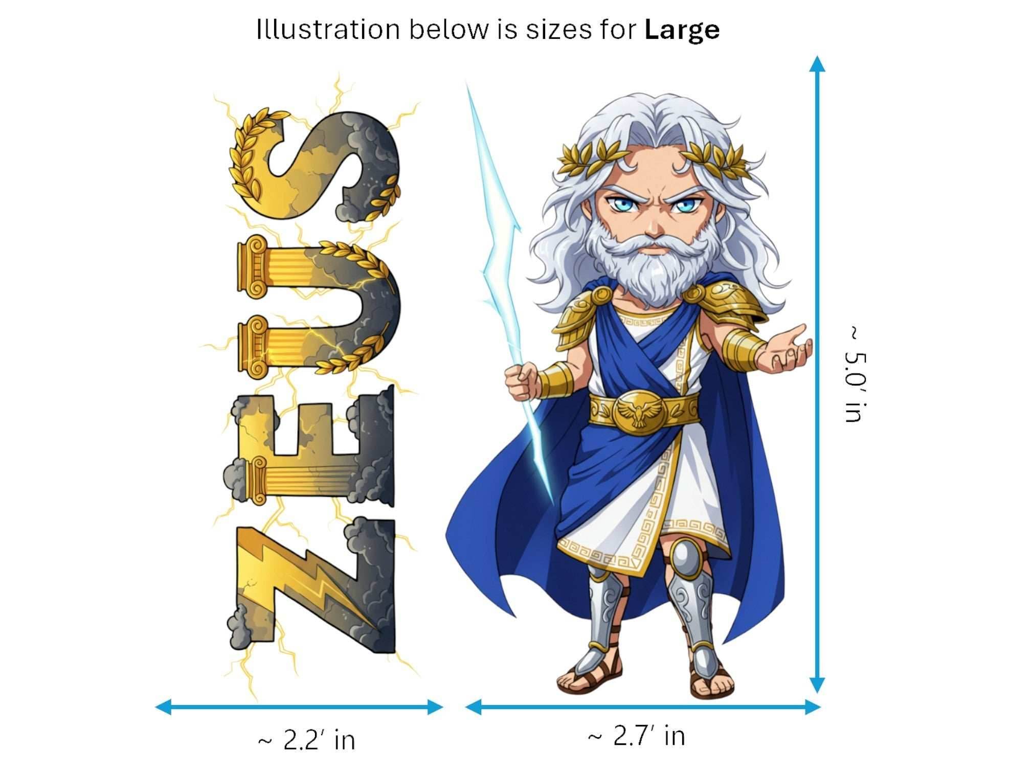 Zeus Basileus Mythkins™ Vinyl Sticker – King of the Gods | Waterproof & UV-Proof - Sticker / Large