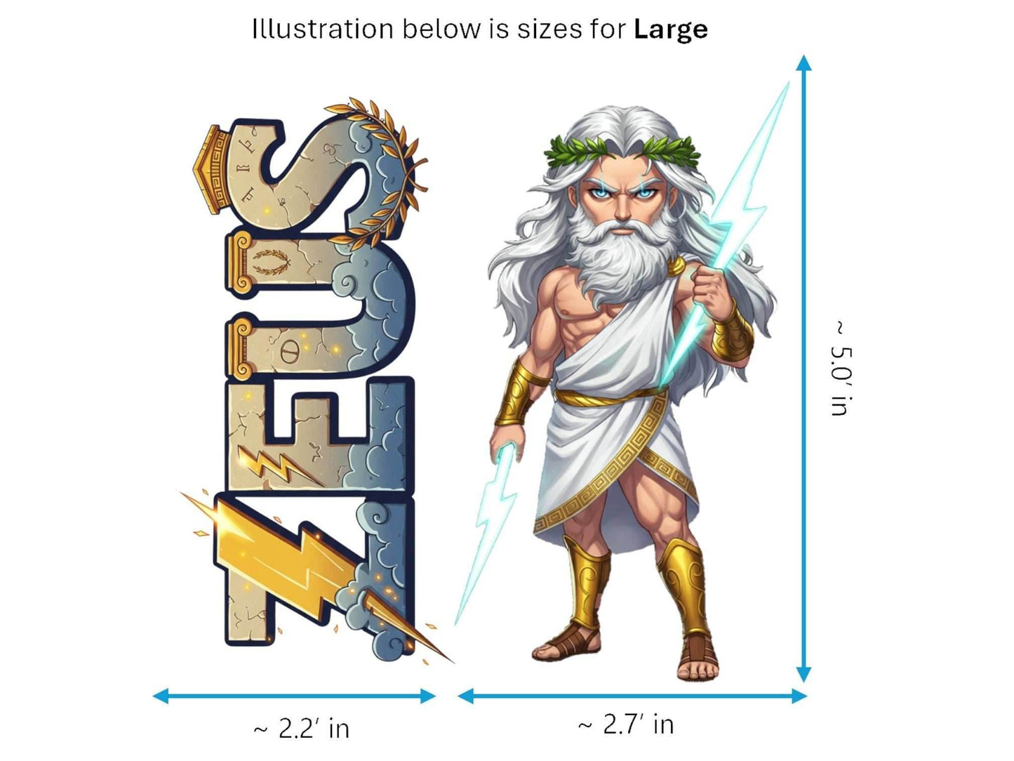 Zeus Nephelēgereta Mythkins™ Vinyl Sticker – Cloud-Gatherer God | Waterproof & UV-Proof - Sticker / Large