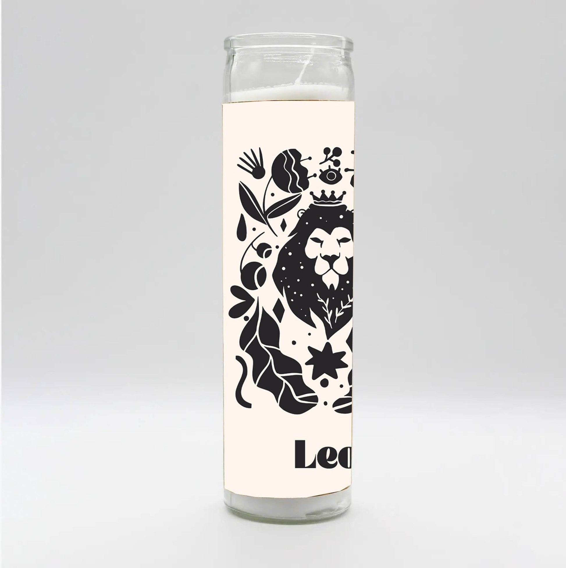 Zodiac Leo Candle - White